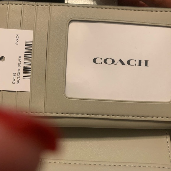 Coach Metallic Silver Wallet - Picture 4 of 5
